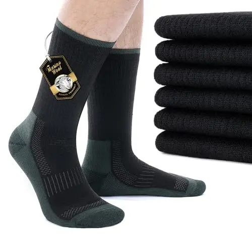 Produktbild: TANSTC Sneaker Socken Herren 43-46 Merino Professionell Wandersocken Wollsocken Damen Winter Arbeitssocken Tennissocken Atmungsaktiv Thermosocken Wintersocken 35-38 39-42 43-46 47-50, 3 Paar Schwarz L