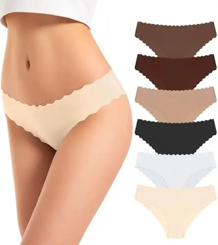 Produktbild: TANSTC Unterhosen Damen Nahtlose Unterwäsche Damen Hipster Unsichtbare Unterwäsche Frauen Sexy Bequem Dessous Panties Bikini Damenunterwäsche Stretch Underwear Women Sportunterwäsche, 6er Pack M