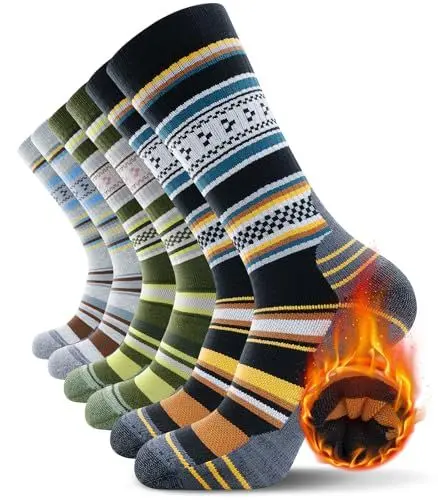 Produktbild: TANSTC Warme Socken Herren, Merino Socken Winter Herren Wollsocken 43-46, Outdoor & Trekking-Socken, Atmungsaktiv & Anti-Blasen Warm Dicke Gepolstert Thermosocken für Herren, Damen, 3 Paar