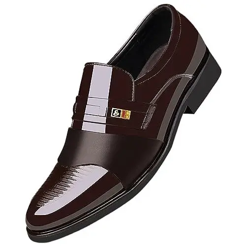 Produktbild: Tanzschuhe Herren, Anzugschuhe Herren Leder Business Schuhe Lederschuhe Leichte Hochzeitsschuhe Schnürschuhe Klassischer Lackschuhe Elegant Oxford Weit Sneaker Trachtenschuhe