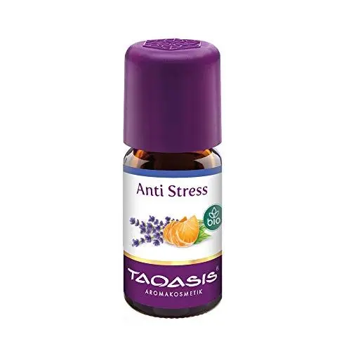 Produktbild: TAOASIS Duftkomposition Anti Stress 5 ml – 100 % naturreines ätherisches Öl – Bio-zertifiziert – Beruhigender Duft mit Sandelholz, Lavendel & Mandarine – Vegan – Made in Germany
