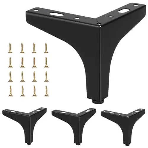 Produktbild: TaoTazon Möbelfüße Schwarz, 10 cm Möbelfüße Metall, 4 Stück Schrankfüsse, Füße für Möbel, Kommoden, Sideboards,Schrank