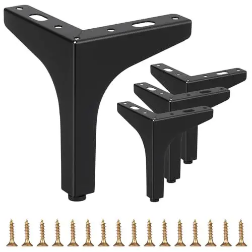 Produktbild: TaoTazon Möbelfüße Schwarz, 15 cm Möbelfüße Metall, 4 Stück Schrankfüsse, Füße für Möbel, Kommoden, Sideboards,Schrank