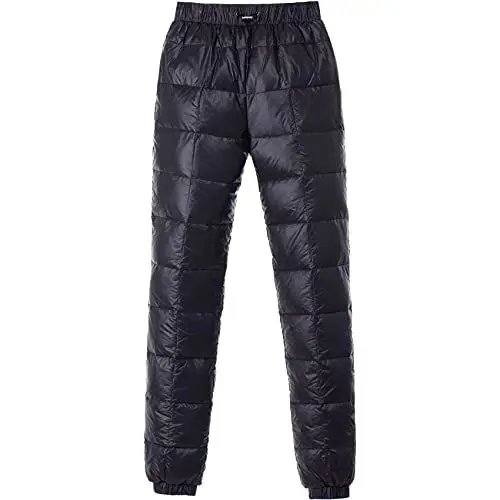 Produktbild: Tapasimme Damen Herren Winter Warme Gänse Daunenhose Ultraleichte Schneehose Kompressions-Daunenhose Outdoor Camping Isolierte Hose (Schwarz, S)