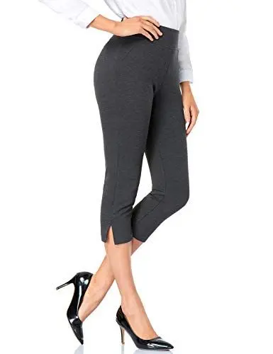 Produktbild: Tapata Damen Hose Sommer für Frauen 3/4 Capris Hosen Freizeit Leichte Sommerhose Crop Büro Bürohose, Holzkohle, L