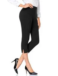 Produktbild: Tapata Damen Hose Sommer für Frauen 3/4 Capris Hosen Freizeit Leichte Sommerhose Crop Büro Bürohose, Schwarz, M