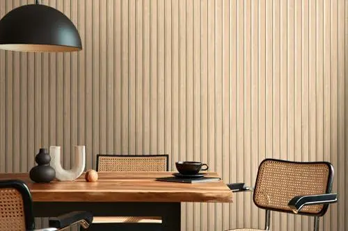 Produktbild: TAPETE LIVING 3d Holzoptik Vliestapete Beige Gold mit leicht glänzendem Hintergrund in Stoffoptik moderne Wandpaneele