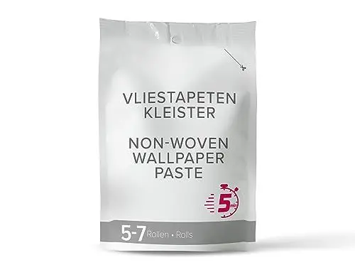 Produktbild: Tapetenkleister für Vliestapeten - hochwertiger Kleister für 5-7 Rollen Vliestapete - sehr ergiebig - hervorragende Klebekraft - gute Korrekturmöglichkeit - trocknet fleckenfrei aus - 200 g Päckchen