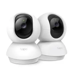 Produktbild: Tapo TP-Link C210P2 WLAN IP Kamera Überwachungskamera (Linsenschwenkung und Neigung, 3MP-Auflösung, 2-Wege-Audio, Nachtsicht zu 9m, bis zu 256 GB lokaler Speicher) Weiß/Schwarz, 2Stück