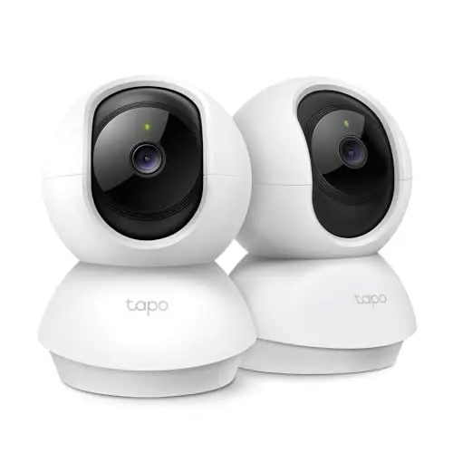 Produktbild: Tapo TP-Link C210P2 WLAN IP Kamera Überwachungskamera (Linsenschwenkung und Neigung, 3MP-Auflösung, 2-Wege-Audio, Nachtsicht zu 9m, bis zu 256 GB lokaler Speicher) Weiß/Schwarz, 2Stück