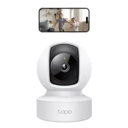 Produktbild: Tapo TP-Link C212 360° WLAN Überwachungskamera, Ethernet/Wi-Fi-Anschluss,2K Auflösung, Bewegungsverfolgung, Nachtsicht, Zwei-Wege-Audio, kompatibel mit Alexa und Google Assistant, für Babys/Haustiere
