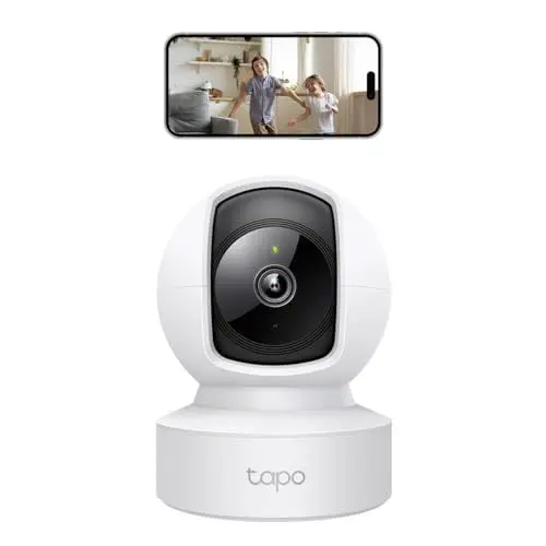 Produktbild: Tapo TP-Link C212 360° WLAN Überwachungskamera, Ethernet/Wi-Fi-Anschluss,2K Auflösung, Bewegungsverfolgung, Nachtsicht, Zwei-Wege-Audio, kompatibel mit Alexa und Google Assistant, für Babys/Haustiere