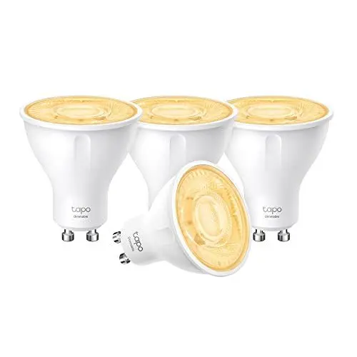 Produktbild: Tapo TP-Link smarte WLAN Glühbirne GU10 L610 4 pcs, Energie sparen, 2.9 W Entspricht 50W, dimmbare alexa smarte lampe, smart home alexa zubehör,kompatibel mit Alexa,Google Assistant, Weiss