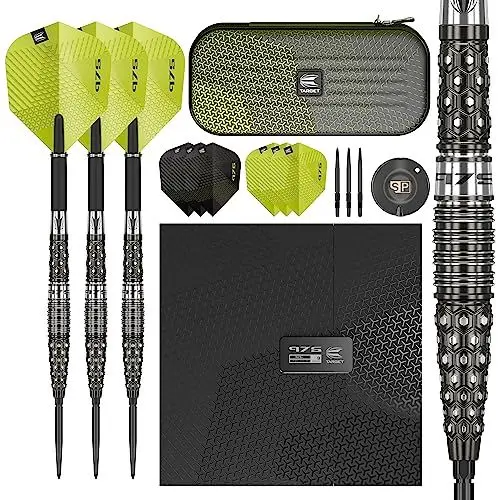 Produktbild: Target Darts 975 03 97.5% Wolfram Swiss Point Steeldarts-Set (23gr - Dartpfeile), Schwarz und Grün