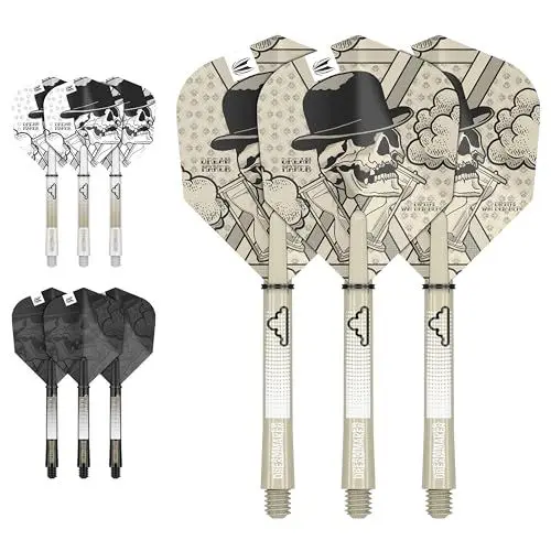 Produktbild: Target Darts Dimitri Van Den Bergh Ink Design No.6 Dartflüge & Mittel (48mm) Schäfte Vorbauten - 3er Pack