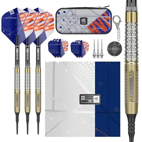 Produktbild: Target Darts Raymond Van Barneveld Chrono Softdarts, 95% Tungsten Dart Set, 18G | Enthält Dart Case Takoma Wallet & Prfi Dart Zubehör, Pixel Softdartspitzen, Softdarts E-Dart