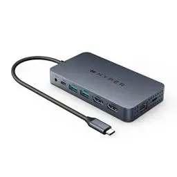 Produktbild: Targus HyperDrive HDM1HBUGL Dual 4K HDMI 10-in-1 USB-C Hub für M1/M2 MacBooks - Mitternachtsblau