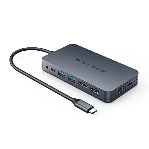 Produktbild: Targus HyperDrive HDM1HBUGL Dual 4K HDMI 10-in-1 USB-C Hub für M1/M2 MacBooks - Mitternachtsblau