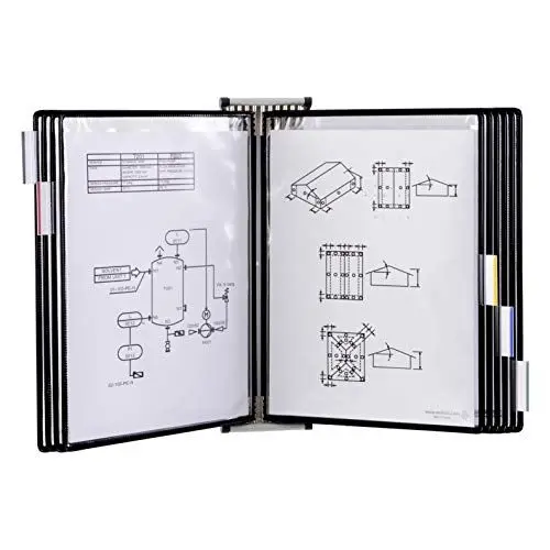 Produktbild: Tarifold 414101 - Tarifold Wandsichttafel für Dokumente aus Metall, Drehzapfensichttafeln, Dokumentenpräsentation, 10 A4-Taschen Blau