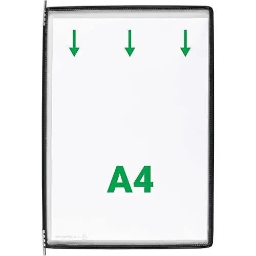 Produktbild: Tarifold Technique Sichttafeln PVC für Tischelement A4 10 Stück schwarz