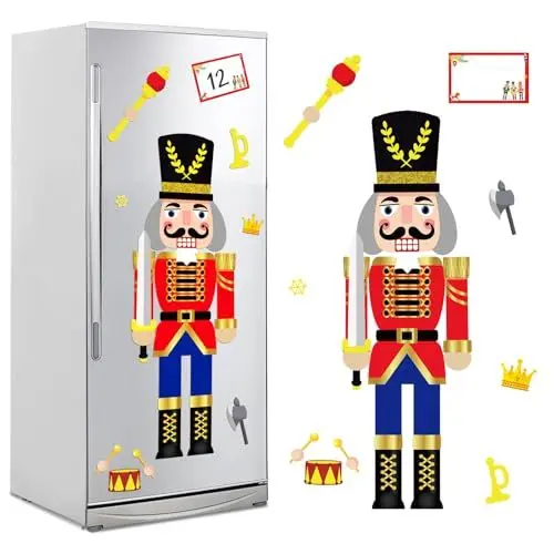 Produktbild: TAROME 16 Stück Weihnachtliche Nussknacker Kühlschrankmagnete DIY Kreative Puzzle Kühlschrankmagnete Deko Aufkleber Bastelbedarf Kinder Basteln für Weihnachtsfeier Magnettafel Küchendekoration