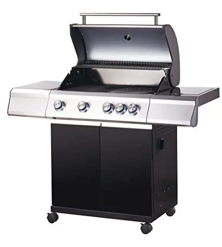 Produktbild: Tarrington House BBQ Gas-Grill PAXTON, 4-Brenner-Gasgrill mit Seitenbrenner, schwarz, Warmhaltegitter, 11kg Gasflasche für Outdoor, Balkon, Camping