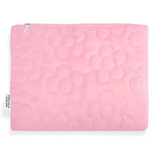 Produktbild: Tasche Allrounder Flat Dream | Quilted Makeup-Bag | Schminktasche | handgemachte Tasche | 26x19cm (Rosa)