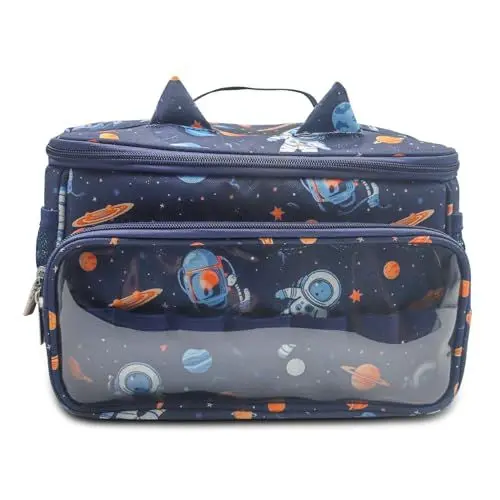 Produktbild: Tasche für Toniebox Tonie,Aufbewahrung für Tonies Hörfiguren,Tragetasche mit Schultergurt,für Toniebox Starter Set und Zubehör Tonies Figur, Zubehör Schutzhüllen-Organizer (Astronauten)