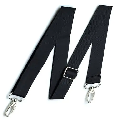 Produktbild: Taschengurt Schwarz 3.8cm Breit Taschenband Schulterriemen Schultergurt für Taschen Gurtband Trageriemen Verstellbarer Schultergurt Schultergurt für Damen Taschen DIY Zubehör (Style 1)