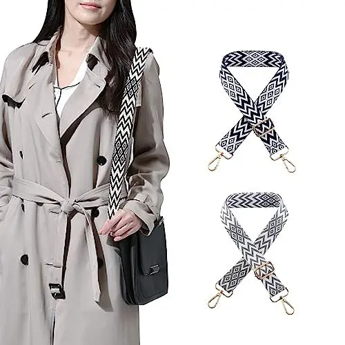 Produktbild: Taschengurt Umhängegurt Schulterriemen Verstellbarer Schultergurt - Breit 3.8cm Verstellbar 80-130cm, Taschenriemen Damen Zubehör Tragegurt Längenverstellbarer für Schultertasche Tragetaschen 2 Stück