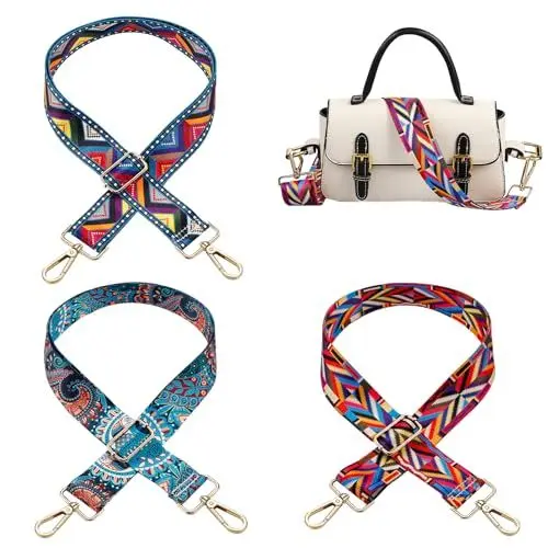 Produktbild: Taschengurte zum Wechseln, 3 Stück Verstellbarer Schultergurt Taschengurt Breit 3.8cm, Längenverstellbarer Breiter Riemen Schulterriemen für Schultertasche Tragetaschen und Handtaschen
