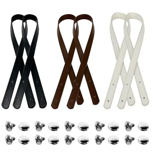 Produktbild: Taschenhenkel,6 Stück Leder Handtasche Griffe Taschengriffe für die Taschenherstellung Leder Taschenriemen Ersatz Leder Schultergurte für Heimwerker Handtasche