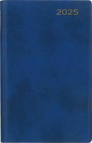Produktbild: Taschenkalender 2025: Blauer Cabra-Lederfaserstoffeinband