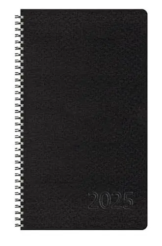 Produktbild: Taschenkalender Wochentimer Small Schwarz 2025: Terminplaner mit Wochenkalendarium. Ringbuch mit Hardcover. 1 Woche 2 Seiten. 8,7 x 15,3 cm