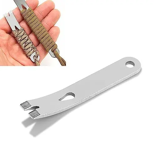 Produktbild: Taschenkurbel Brechstange, Schlüsselanhänger Survival Scraper, Tactical Tool aus Edelstahl, für Notfall Selbstrettung, Camping Outdoor Tool, Wandern, Bergsteiger