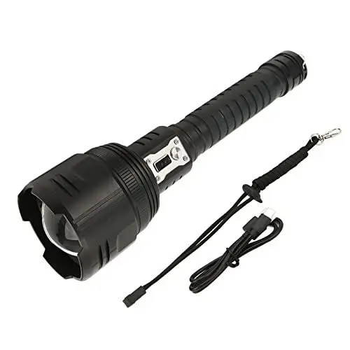 Produktbild: Taschenlampe mit starkem Licht – wiederaufladbare USB-Taschenlampe – Camping-Taschenlampe, 4 Lichtmodi, intelligenter Teleskop-Zoom, IPX4 wasserdicht, 5000 lm, für Camping-Notfälle