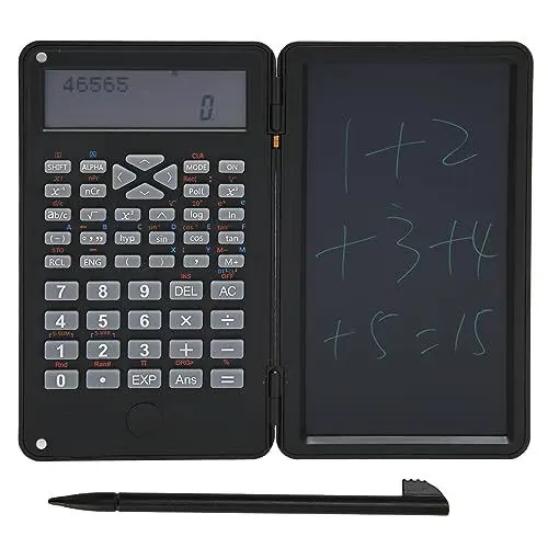 Produktbild: Taschenrechner mit Notizblock, 10-stelliger Tischrechner mit Großem LCD-Display, Tragbarer Wissenschaftlicher Multifunktionsrechner für Büro, Schule und Zuhause (Schwarz)