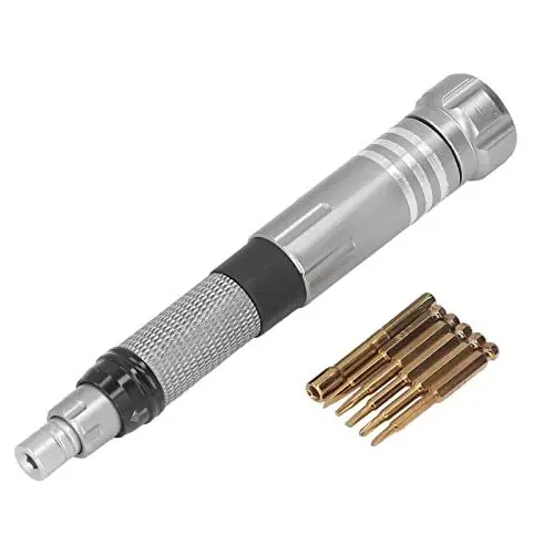 Produktbild: Taschenschraubendreher, Multifunktionaler Stift-Reparatur-Schraubendreher, Brillen-Schraubendreher, Kleines Schraubendreher-Set mit 6 Einziehbaren Bits für die Reparatur und