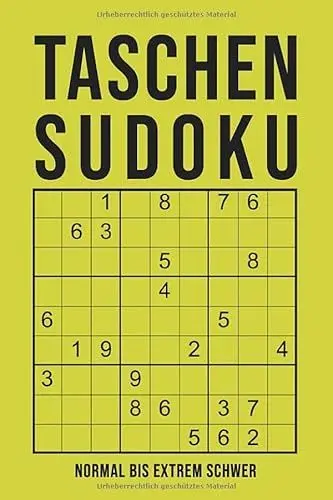 Produktbild: Taschen-Sudoku - normal bis extrem schwer: Mini Block für unterwegs | Kleines Rätselbuch in A6 Format | 162 knifflige Rätsel mit Lösungen im Anhang