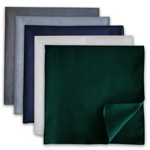 Produktbild: Taschentücher Stofftaschentücher Herren 5 Stück 54cm Taschentücher Stoff Herren Baumwolle Groß Einstecktuch Herrentaschentücher