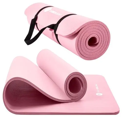 Produktbild: TASHIDROLMA Yogamatte Rutschfest, NBR Gymnastikmatte Mit Tragegurt, Sportmatte Fitnessmatte Yoga Matte und Trainingsmatte Dicke 1cm (183x61cm)