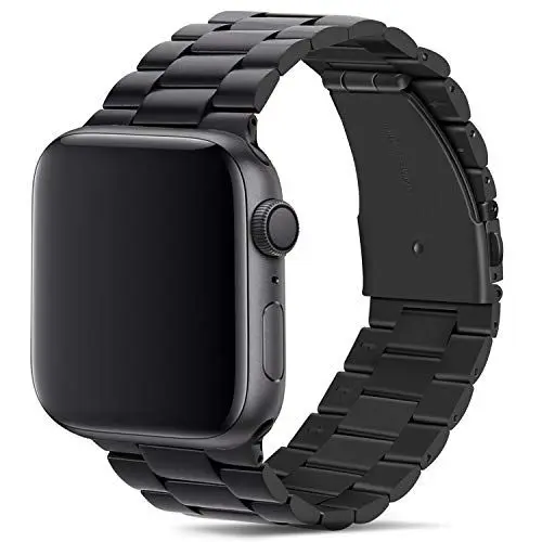 Produktbild: Tasikar Armband Kompatibel mit Apple Watch Armband 49mm 45mm 44mm 42mm Prämie Edelstahl Metall Ersatz Armband Kompatibel für Apple Watch SE 2 SE Series 9 8 7 6 5 4 3 2 1 (Schwarz)
