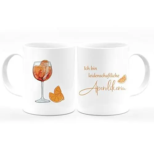 Produktbild: Tasse Ich bin Aperolikerin Aperol Holy Aperoli Prosecco Lillet Tasse mit Spruch Zitat lustig Motivtasse GZM-Shop Geschenkset Merchandise Merch Glas Prosecco