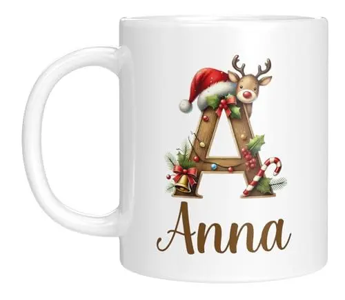 Produktbild: Tasse mit Namen personalisiert - Weihnachtstasse - Namenstasse - Weihnachten - Advent - Initiale - Nikolausgeschenk