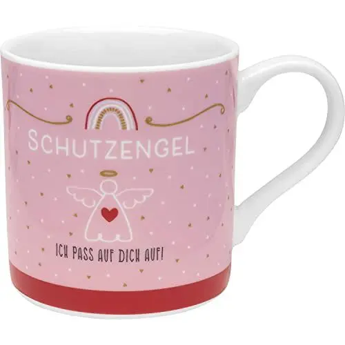 Produktbild: Tasse rosa Schutzengel Ich pass auf Dich auf!