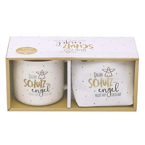 Produktbild: Tasse-Mäppchen Set Schutzengel: Porzellan, Canvas