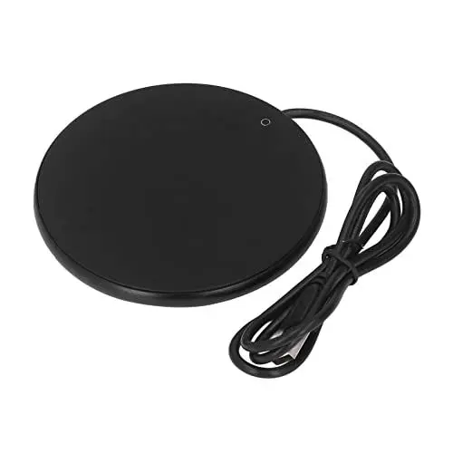 Produktbild: lyrlody Tassenwärmer mit 55°C Konstanter Temperatur Intelligenter USB-Getränkewärmer Untersetzerheizung für Tassen und Gläser mit Flachem Boden Ø10,3 cm (Schwarz)