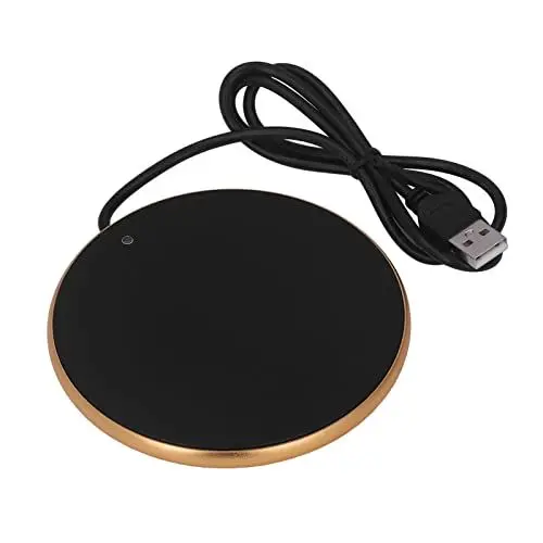 Produktbild: Tassenwärmer USB 55°C konstante Temperatur Heizunterlage für Tassen & Gläser flachen Boden 10,3 cm Gold