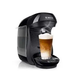 Produktbild: Bosch Tassimo Happy Kapselmaschine TAS1002 Kaffeemaschine by, 70 Getränke, vollautomatisch, geeignet für alle Tassen, platzsparend, 1400 W, schwarz/anthrazit