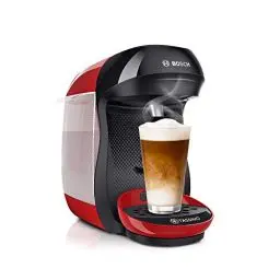 Produktbild: Tassimo Happy Kapselmaschine TAS1003 Kaffeemaschine by Bosch, über 70 Getränke, vollautomatisch, geeignet für alle Tassen, platzsparend, 1400 W, rot
